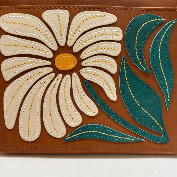 Like New! Portland Leather Wildflower Honey Mini Crossbody Tote - Picture 3 of 12